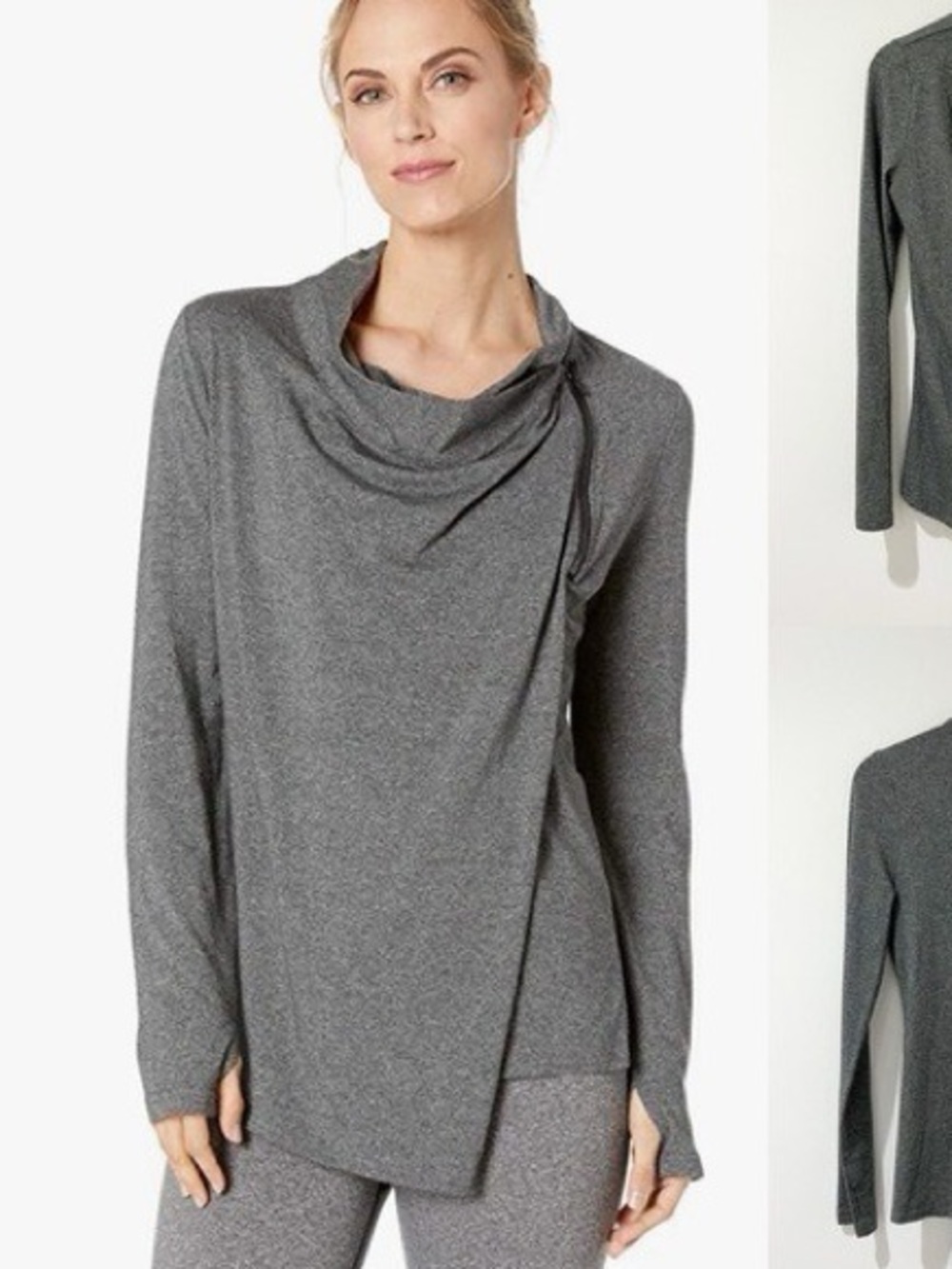 SHAPE activewear Women's grey Odyssey Cardigan Wrap Sz M